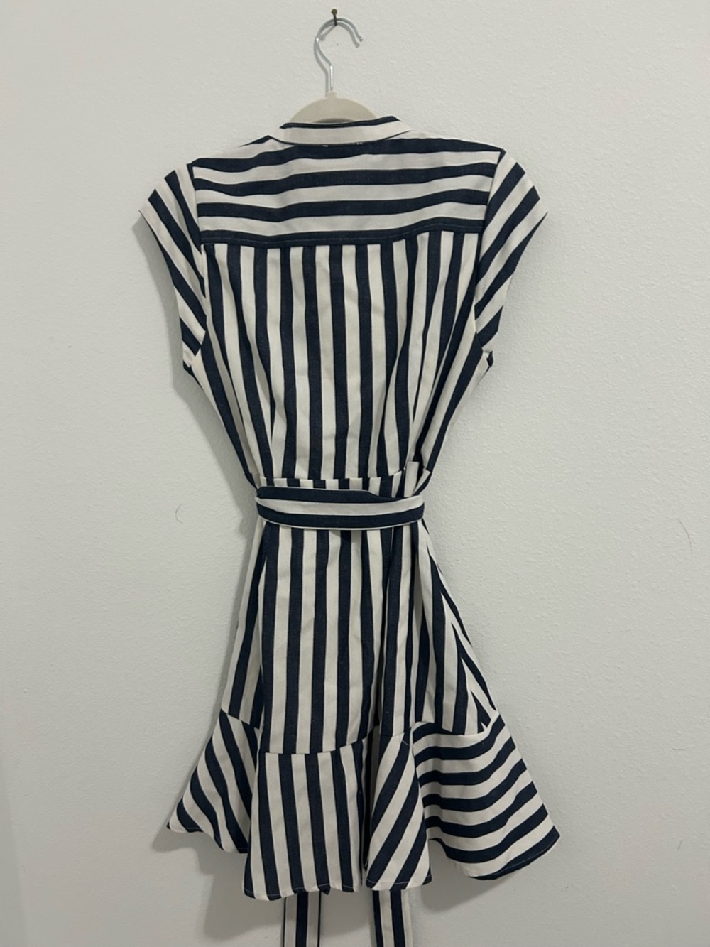 Sugarlips Navy & White Striped Button-Front Mini Dress - Picture 2 of 3